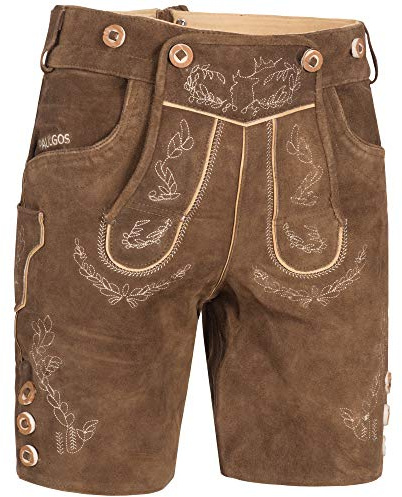 PAULGOS Herren Trachten Lederhose HK11 + Träger, Echtes Leder, Gr. 44-60