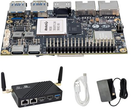 youyeetoo Banana Pi BPI-M7 Single Board Computer, RK3588 SBC, 8/16/32GB RAM, 6 Tops NPU, 8K Video, Dual 2.5G Ethernet, WiFi 6, BT5.2, PI-co ITX, Support Android Linux (32+128GB Metal Case Kit)