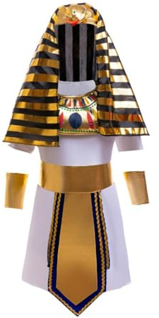 Lito Angels Deguisement Costume Robe de Égyptien Pharaon Ancien avec Accessoires pour Enfants Garçons Taille 4-6 ans