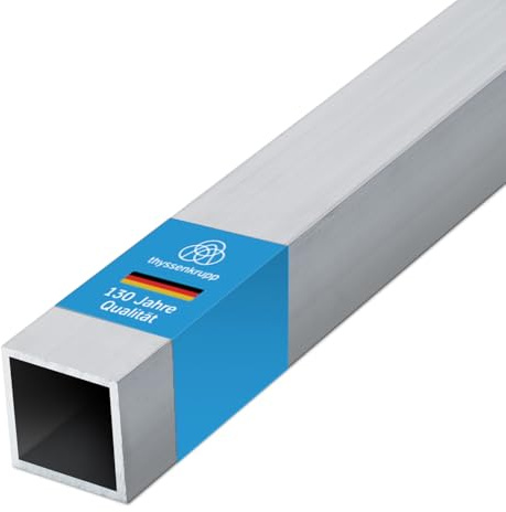 thyssenkrupp Vierkantrohr Aluminium 50x40x2 mm – 2000 mm Alu Kastenprofil | Aluminium Vierkantrohr EN AW-6060 | leicht, stabil & vielseitig einsetzbar