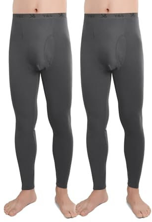 BestSale247 2er Pack Herren Thermo Unterhose Lang Skiunterwäsche Männer Long Johns Winter Leggings mit Eingriff (Anthrazit, M)