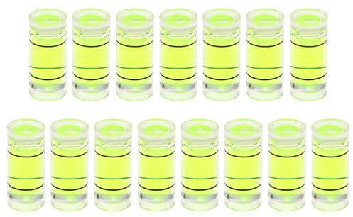 QUARKZMAN 15 Stück Kleine Zylindrische n-Wasserwaage-Röhrchen 7x16mm PMMA Mini-Horizontal-n-Wasserwaage-Messlayout-Werkzeuge für Wohnmobile TV-Bilderrahmen Nivellierer