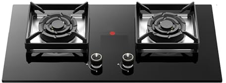 Gas Stove, with Flameout Protection Double Burner Gas Hob,Desktop and Embedded Dual-use Gas Cooker NG/LPG, for Outdoor Camping Home(NG)