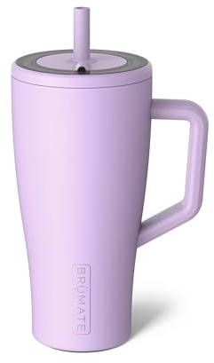 BrüMate Era 900ml Tumbler with Straw and Lid | 30oz Metal Water Bottle with Handle | 100% Leakproof | Insulated Cup | Stainless Steel Travel Gym Mug | Keeps Drinks Ice-Cold All Day (Lavander)