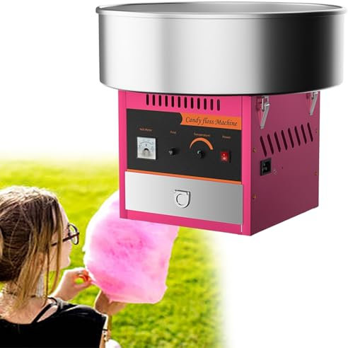 GESAIDES Cotton Candy Machine Commercial, Electric Cotton Candy Maker Machine, Candy Floss Machine with Stainless Steel Bowl and Sugar Scoop, for Birthday, Party