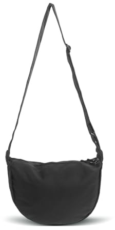 Apradas Mezzaluna Borsa a tracolla da donna con tracolla regolabile Borsa a mezzaluna portatile per donne uso quotidiano, Nero , 27 * 22 * 13cm