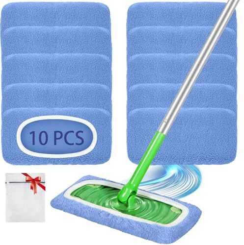 10 Stück Bodentücher Trocken für Swiffer Bodenwischer Nass, Wet Dry Mop Pad | Wiederverwendbar Feuchte Bodentücher für Swiffer Bodentücher, Mikrofaser Tücher für Swiffer Wet/Dry Reinigen Boden Flecken