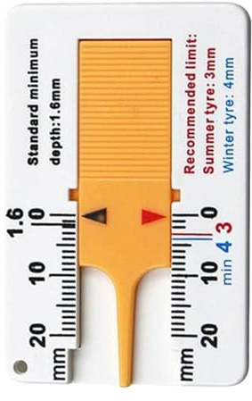 Hitburu Jauge de profondeur de pneu,jauge de profondeur de pneu, Testeur de pneus 0-20 mm, Jauge de lecture facile, outil de mesure précis de la de la bande de roulement des pneus pour