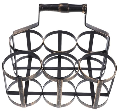 ULTECHNOVO Portabottiglie Decorativo in Ferro Da Fattoria Espositore Per Bottiglie Di Vino Cestino Portatile Con Maniglia Per Cucina Bar Picnic e Feste