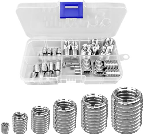 36 insertos de rosca, juego de reparación de roscas, insertos de tuercas hexagonales, manguitos de rosca, insertos de tuerca hexagonal interior de acero al carbono galvanizado, para muebles de madera