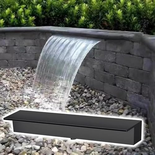 Vattenfallssats i rostfritt stål för damm och pool, rostbeständig fontän med rörkoppling för trädgårds-/bakgårdsdetaljer, 135 cm (53,1 tum) - hållbar utomhusdekor