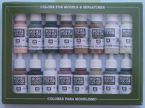 Vallejo Model Color Equestrian Colors Acrylic Paint Set - Assorted Colours (Pack of 16)