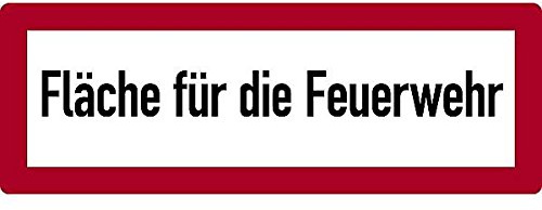 LEMAX® Schild Fläche für die Feuerwehr gemäß DIN 4066 Alu geprägt 594 x 210 mm (Feuerwehr, Parkverbot) wetterfest