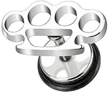 Piercingfaktor Ohrring Ohrstecker Fake Piercing Ohr Plug mit Schlagring Style