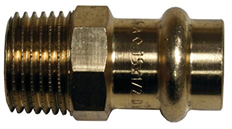 Cornat Press-Übergangs-Nippel mit 1 Außengewinde mit 1 Muffe, A 18 mm, B 1/2Zoll Aussengewinde, 10 Stück, rotguss, TP65431812B 1/2 Zoll Aussengewinde x 18 mm