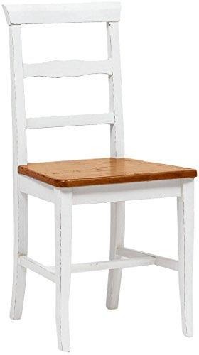 Biscottini Stuhl weiß 92x45x43 cm Made in Italy | Küchenstühle Eschenholz | Holzstuhl esszimmer | Stühle esszimmer | Stuhl Holz