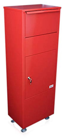 Metz Connect, cassetta delle lettere grande, cassetta postale alta, per pacchi, colore: rosso