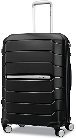 Samsonite Freeform 24-Inch Medium Luggage with Dual 360° Spinner Wheels - Checked Suitcase - TSA Lock, Airline-Approved - Durable Polypropylene Expandable Hardshell for Lightweight Travel - Black