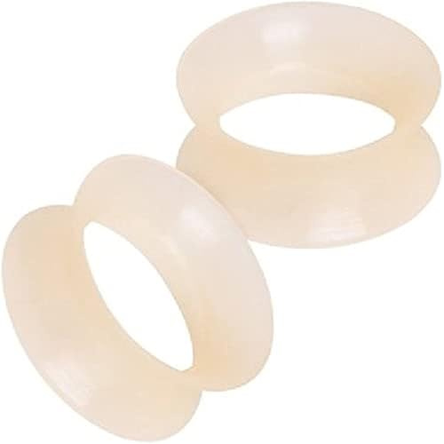Pierced Owl Ultra Thin Silicone Double Flared Flesh Tone Tunnel Plugs, Sold as a Pair (6mm (2GA))