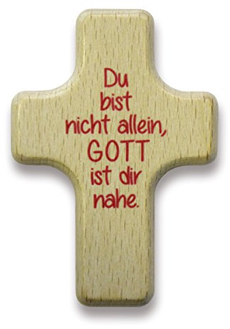 Uljö °° Handkreuz Handschmeichler 4x 6cm aus Buchenholz (Du bist nicht allein)