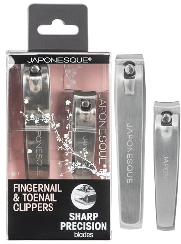 JAPONESQUE Fingernail & Toenail Clippers Set with Salon Quality Sharp Blades Made from Stainless Steel