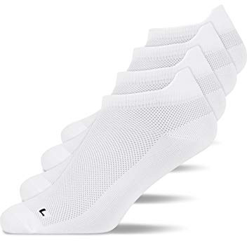 Snocks Chaussette Running Femme Lot de 4 Blanche Chaussettes de Trail Femme 39 40 41 42 Chaussettes Anti Ampoules Anti Transpiration Compression Course à Pied