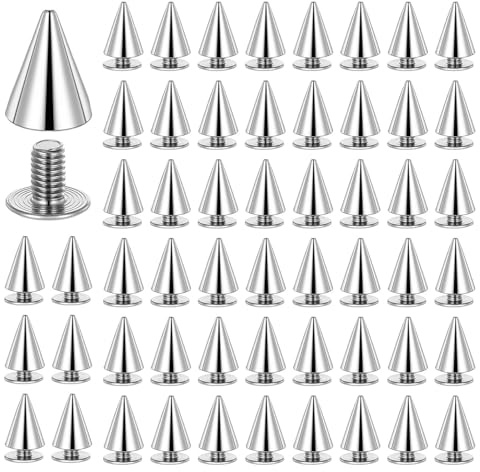 100 stycken dekorativa nitar, killernitar, spetssnitar, silvermetallnitar, för att dekorera halsband, väskor, skor, jackor (silver)