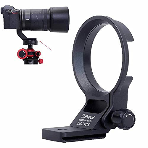 iShoot Lens Collar Tripod Mount Ring Socket Compatible with Nikon Nikkor Z MC 105mm f/2.8 VR S, Z 135mm F1.8 S Plena & Z 85mm F1.2 S, Quick Release Plate for Arca-Swiss Tripod Head Clamp Stabilizer