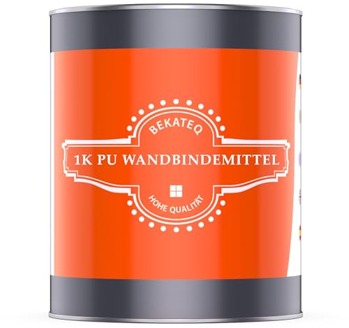 BEKATEQ 1K PU Bindemittel + Grundierung für Steinteppiche, 1kg farblos I Polyurethan Kiesfestiger für senkrechte/vertikale Untergründe I Kunstharz Wandbeschichtung für Wand, Treppe BK-633