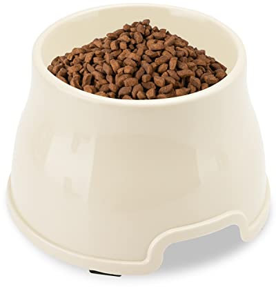 Long Ears Dog Bowl, Spaniel Dog Bowl, Pet Feeding Elevated Bowl for Food and Water, Non-slip Tall Feeder Bowl, Raised bowl for Small Medium Large Dog Breeds (M, Warm white)