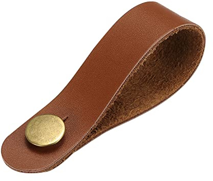 sourcing map Kopfplatte Riemen Leder Gitarrenhal Adapter für Gitarre Braun