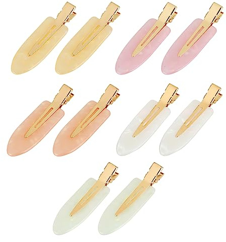 10 Stück Nahtlose Haarspangen Damen Make-Up Haarclips - Modische Flache Kunstharz Haarspangen - Marmorierte Pony Haar Clips für Mädchen Haar Styling und Haarschmuck