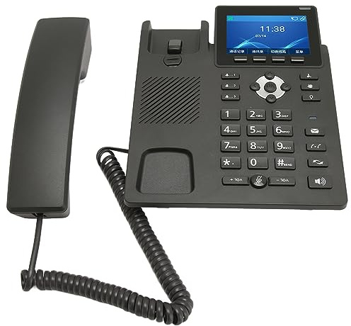 Telefono IP Schermo a Colori da 3,5 Pollici, WiFi 2,4G 5G, 1000M RJ45, Pulsanti Programmabili, Telefono VoIP con Conferenzaa 3 Persone, Chiamata Telefonica HD per Ufficio (Spina