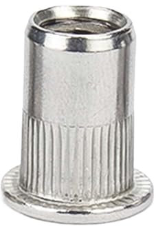 CHATROOM 5/20 Stücke 304 Edelstahl Kohlenstoffstahl Aluminium Flachkopf Blindnietmutter M3 M4 M5 M6 M8 Einsatz Nutsert for Schraubbolzen (Color : Aluminum, Size : 15pcs M4)