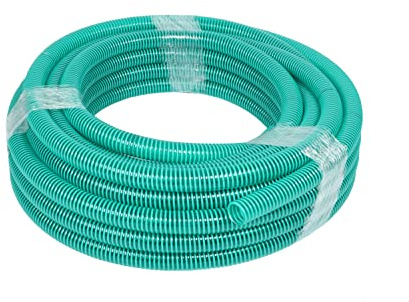 Wacredo 25 m rulle premium sugslang i olika storlekar, grön, spiralslang transportslang pumpslang dammslang trädgårdsslang (3/4 tum (19 mm))