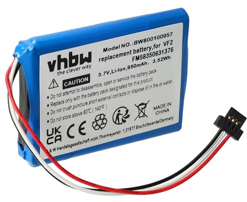 vhbw Akku kompatibel mit Tomtom Start 50, Go Live 825 Europe GPS Navigation Navi (950 mAh, 3,7 V, Li-Ion)