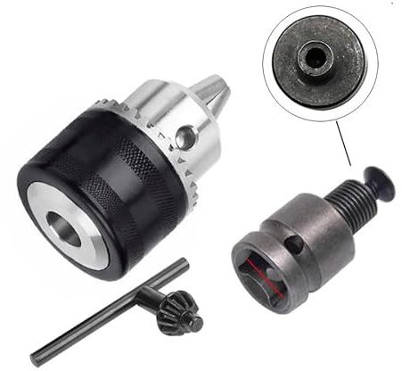 SDFIXINGS Kit de conversion d'adaptateur de mandrin de perceuse à changement rapide avec clé/sans clé – 1/4 Hex, SDS Plus, adaptateur carré 1/2 pour perceuse électrique, visseuse à percussion (mandr