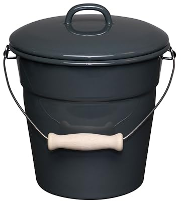 Riess, 0369-003, Bioeimer mit Deckel Ø 20cm, Dark Grey, Vol. (Rec.): 3,5 Liter, Made in Österreich, 1,170kg, Induktionskocher kompatibel, Gasherd geeignet, Elektroherd geeignet, Spülmaschinenfest