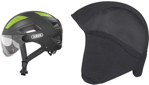 ABUS 86938 Fahrradhelm, Schwarz (Titan), L (56-61 cm​) & Winter Kit Fahrradhelm, Schwarz (Black), L