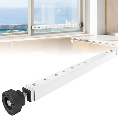 Gadgetzan Window Security Bar,17-33 inch Adjustable Sliding Door Security Bar Lock with Rubber Tips,Sliding Window Lock Bar for/Patio Glass Door/Home Apartment/Anti-Theft/Child Safety(White - 1 Pack)