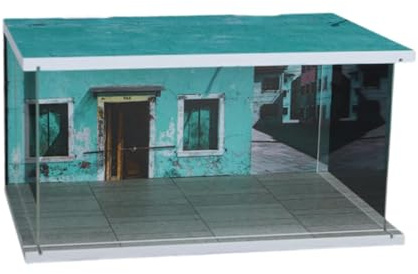 Milageto 1/32 Parkplatz-Vitrine-Modell, Sammlerstücke mit Autogaragen-Simulation, Mini-Auto-Aufbewahrungsbox, Diorama-Autovitrine für den Schrank, Grün