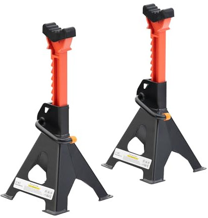 SEVICO Unterstellböcke 3T - Stützböcke - Wagenheber Ständer - Stützfuß - 3 Tonnen Traglast, 1 Paar Höhenverstellbar von 285 mm bis 415 mm (2 Stück)