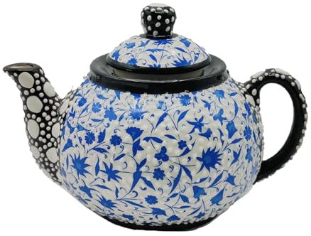 Teiera Turca Etnica Artigianale in Ceramica con Decoro a Rilievo - Un Tesoro per la Tua Tavola Tunisia Marocco Etnico del Mondo 0907241614