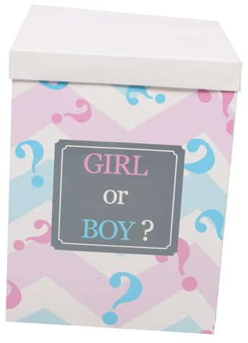 SHOWERORO Scatola Di Carta Per Palloncini Per Shower Decorazione Per Rivelazione Ragazzo Ragazza Facile Da Montare Per Festeggiamenti