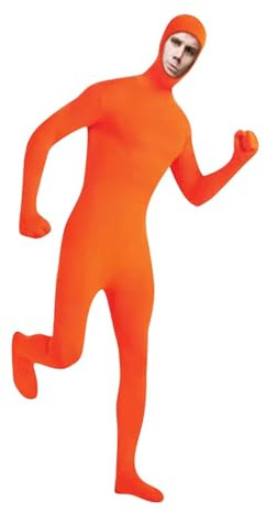 Cexiakong Mono de cuerpo completo para hombre, traje elástico, disfraz Zentai, traje completo, cosplay, disfraz de Halloween, adultos, mujeres, medias de cuerpo entero, mono Zentai holgado, naranja, L
