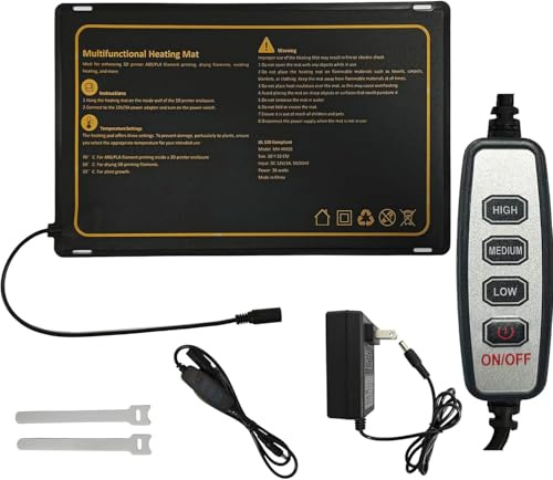 Bis zu 70°C Smart Temperature Control Multifunktionale Heizmatte 3D Drucker Heizung Mini Gewächshaus Heizung für grünes Zelt und 3D Drucker Gehäuse warm halten, Filamente trocknen