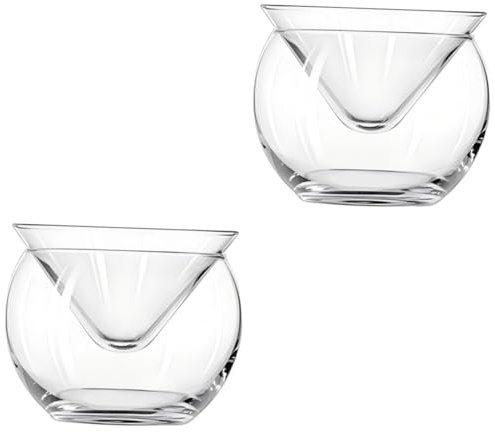 Cabilock 2 Sets Multi-Functional Fruit Salad Bowl Glass Chiller Server Iced Dip Bowl Decorative