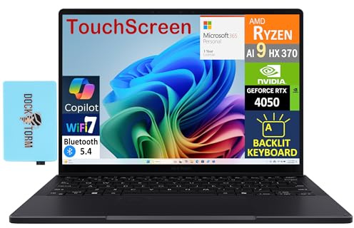 ASUS ProArt PX13 AI Gaming - Ordenador portátil 2 en 1 de 13,3 pulgadas con pantalla táctil AMOLED de 2,8 K (AMD Ryzen AI 9 HX 370, 32 GB LPDDR5X, SSD M.2 PCIe de 2 TB, Win 11 Home) con MS 365