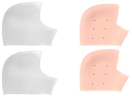 4 coussinets de talon en silicone, inserts respirants, protection du talon pour les chaussures, soulagement des coussinets de talon, douleur du talon, fissures sèches, blanc/couleur