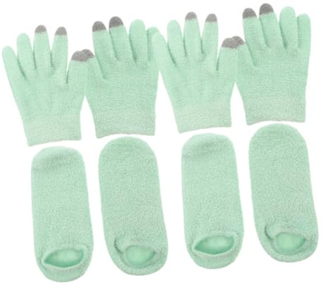 Holibanna 2paare Touchscreen Hand Und Fußpflege Set Feuchtigkeitsspendende Gel Handschuhe Und Socken Rutschfest Sanfte Pflege Für Trockene Für Winter Und Spa Anwendungen in Herbstlichem